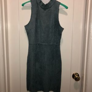 High neck mini dark teal cocktail dress